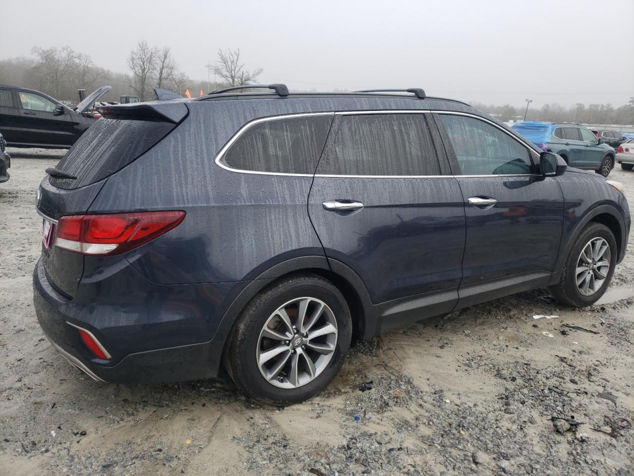 2017 Hyundai Santa Fe VIN KM8SM4HF2HU238011 Copart auction photo, rear end / vandalism damage thumbnail 3