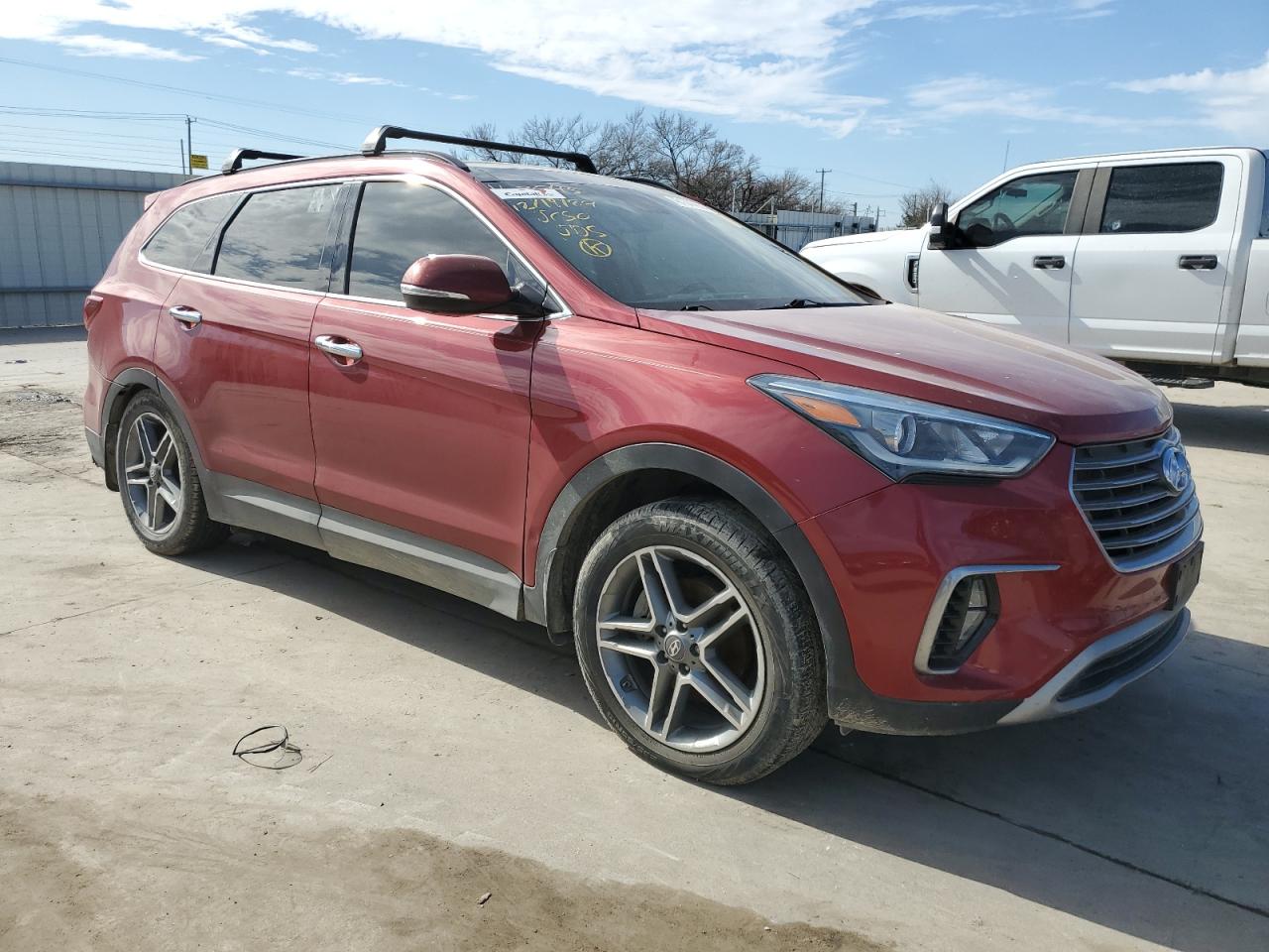 2017 Hyundai Santa Fe VIN KM8SR4HF4HU194417 Copart auction photo, rear end / side damage thumbnail 4