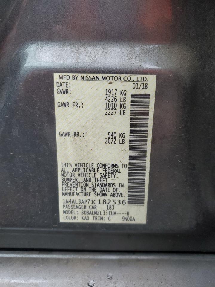 2018 Nissan Altima VIN 1N4AL3AP7JC182536 Copart auction photo, front end damage thumbnail 14
