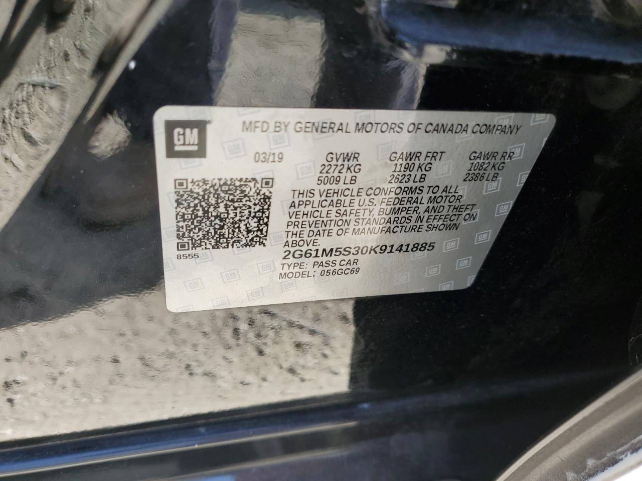 2019 Cadillac XTS VIN 2G61M5S30K9141885 Copart auction photo, front end damage thumbnail 12