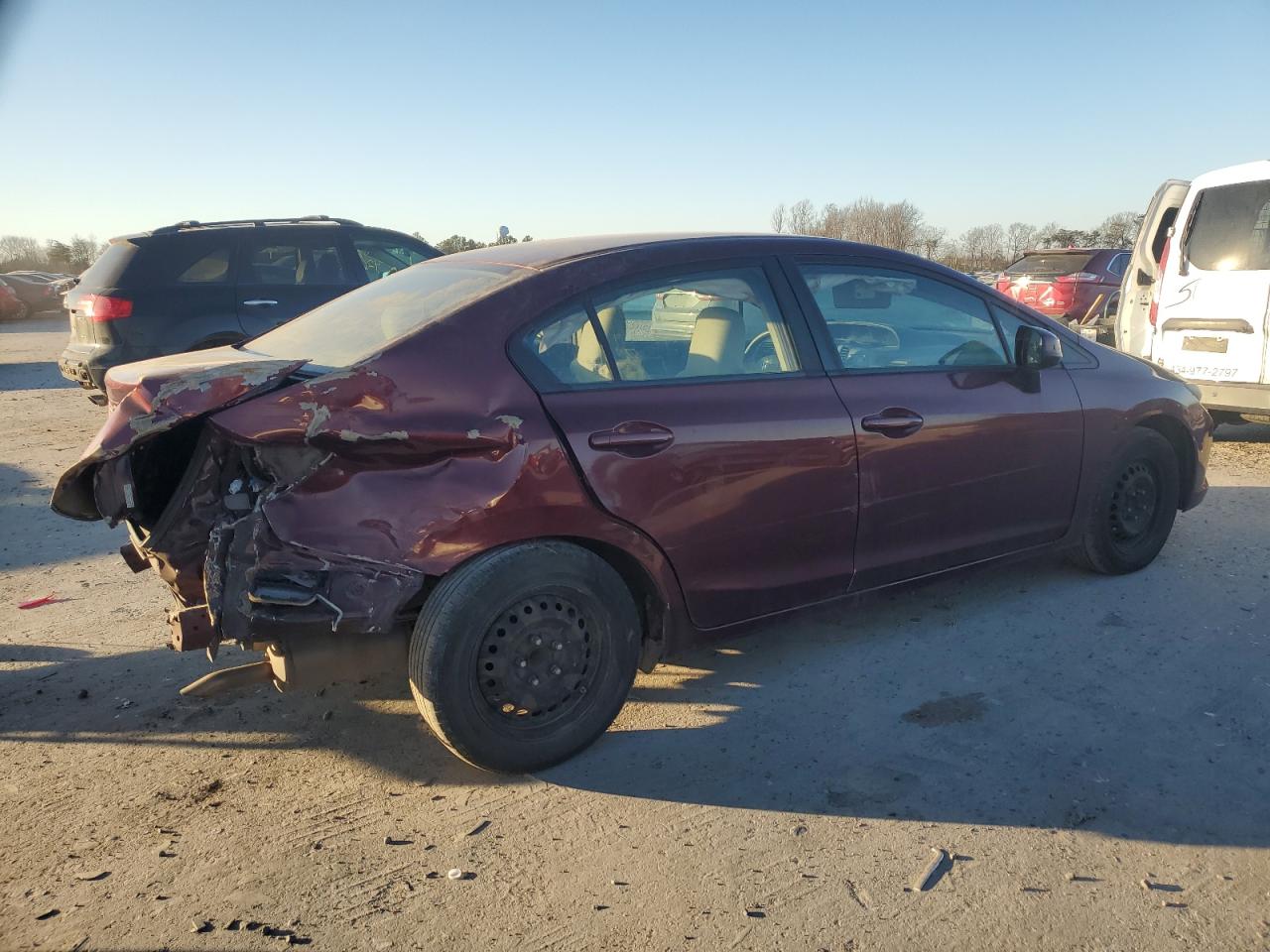 2012 Honda Civic VIN 2HGFB2F58CH537588 Copart auction photo, rear end damage thumbnail 3