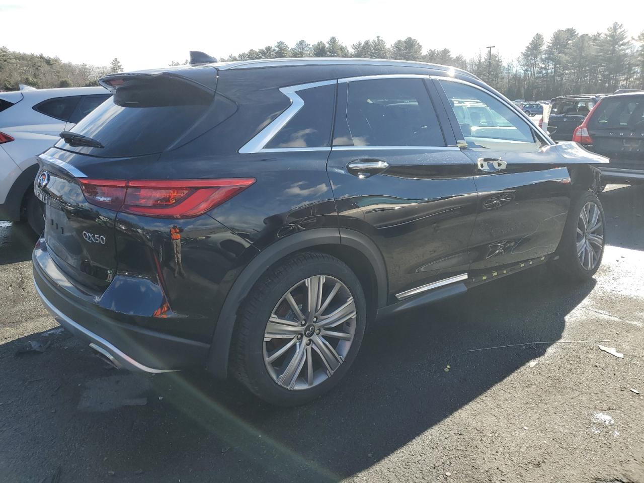2021 Infiniti QX50 VIN 3PCAJ5CB8MF119546 Copart auction photo, front end / undercarriage damage thumbnail 3