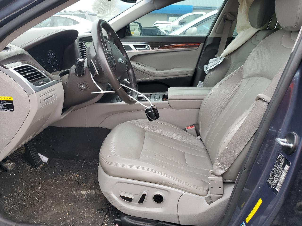 2015 Hyundai Genesis VIN KMHGN4JE6FU095162 Copart auction photo, front end / side damage thumbnail 7