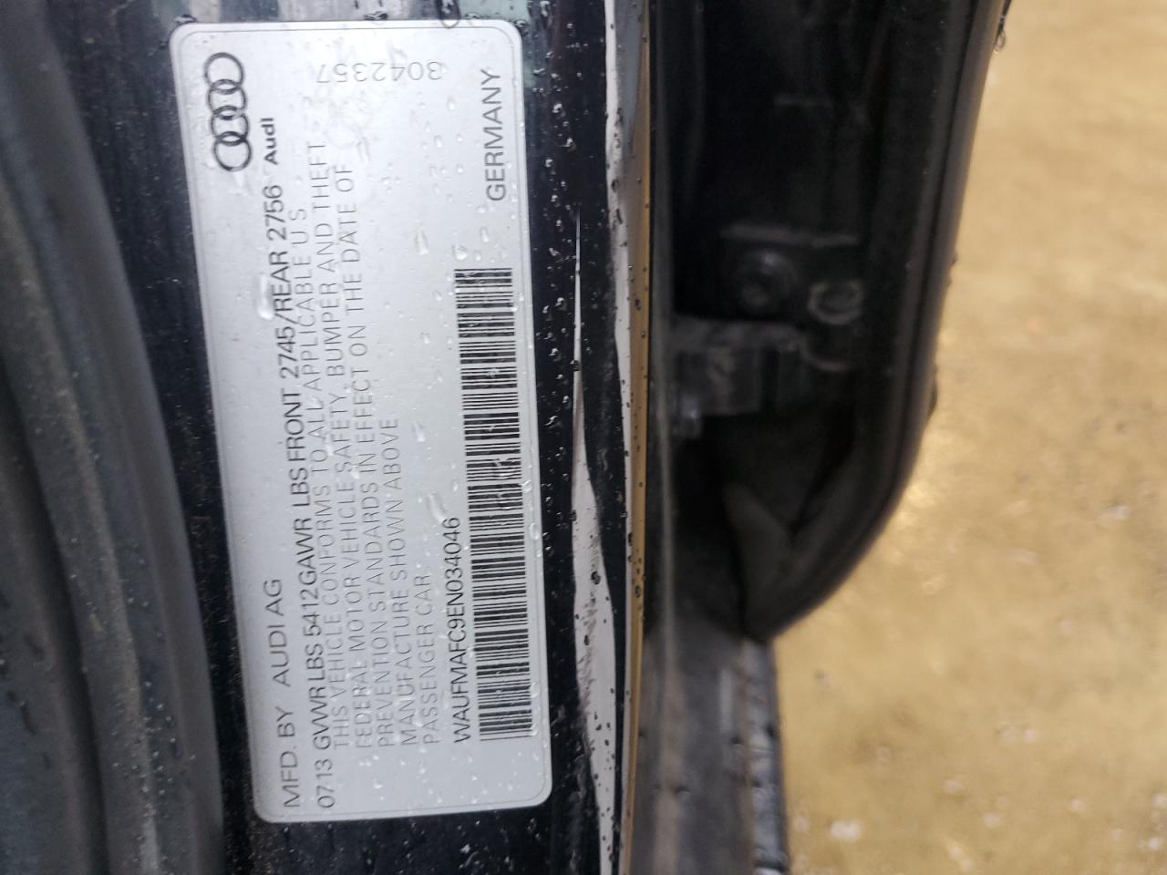 2014 Audi A6 VIN WAUFMAFC9EN034046 Copart auction photo, rear end damage thumbnail 13