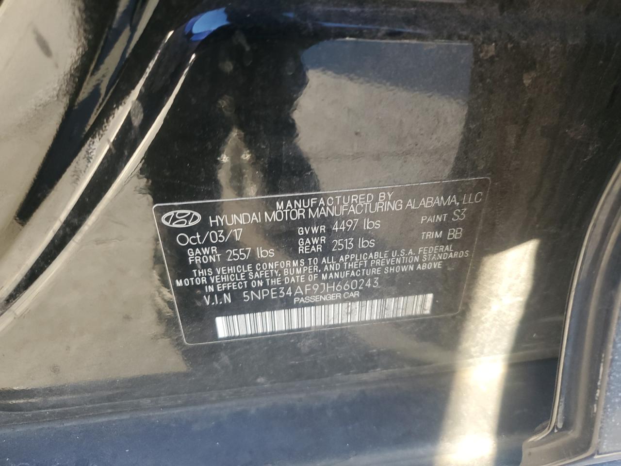 2018 Hyundai Sonata VIN 5NPE34AF9JH660243 Copart auction photo, front end damage thumbnail 12