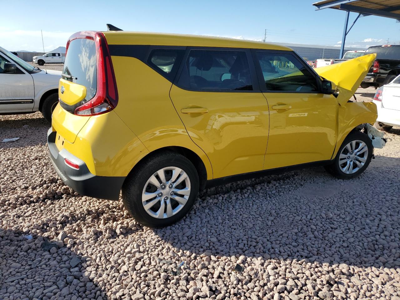 2020 KIA Soul VIN KNDJ23AU5L7070297 Copart auction photo, front end / side damage thumbnail 3