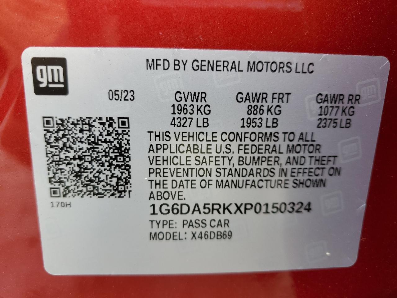 2023 Cadillac CT4 VIN 1G6DA5RKXP0150324 Copart auction photo, rear end / minor dent/scratches damage thumbnail 12