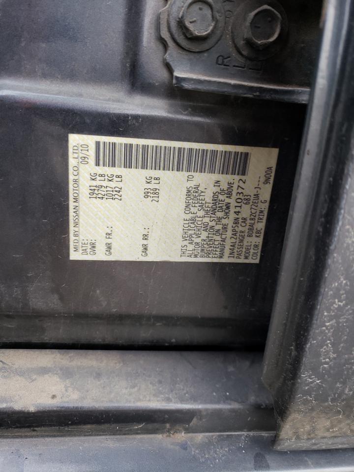 2011 Nissan Altima VIN 1N4AL2AP5BN410372 Copart auction photo, front end damage thumbnail 14