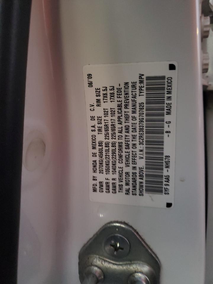 2009 Honda CR-V VIN 3CZRE38379G707625 Copart auction photo, front end damage thumbnail 15