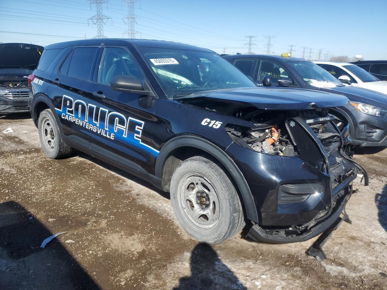 2020 Ford Explorer VIN 1FM5K8AW9LGA83372 Copart auction photo, front end / side damage thumbnail 4