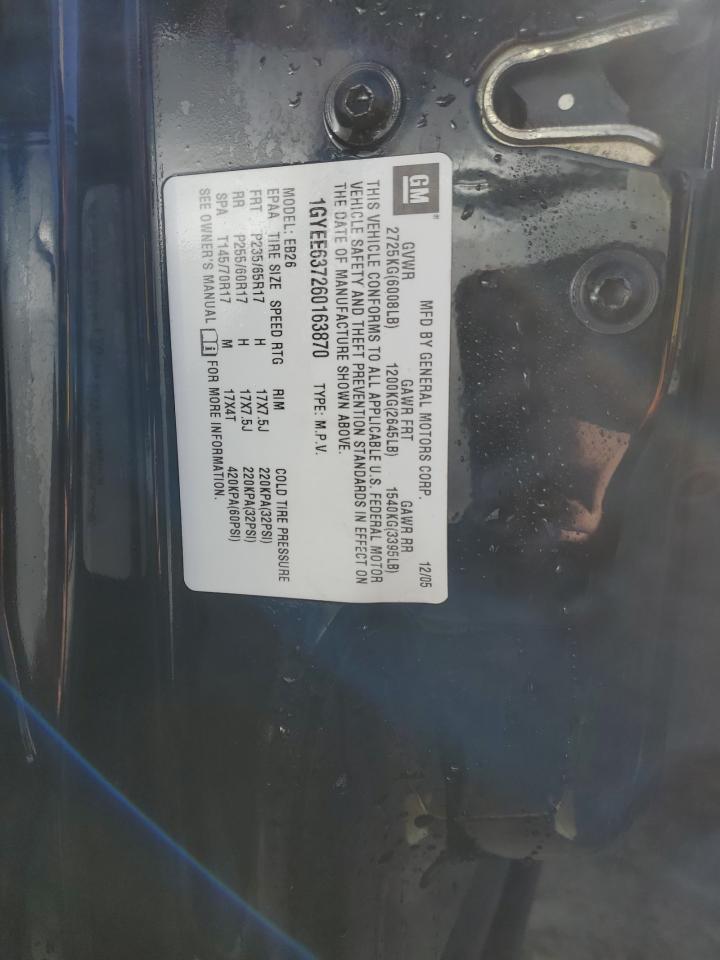 2006 Cadillac SRX VIN 1GYEE637260163870 Copart auction photo, rear end damage thumbnail 12