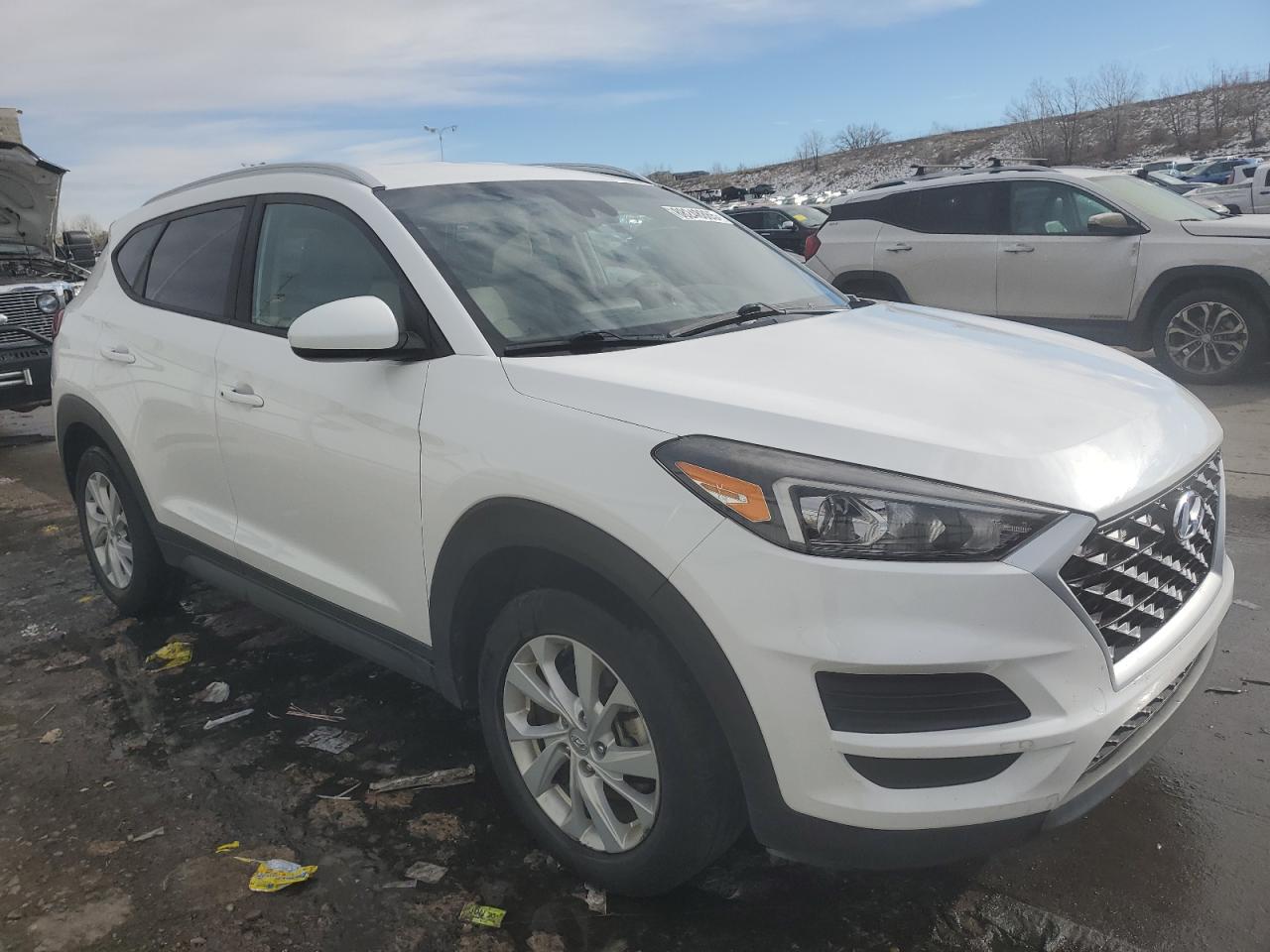 2019 Hyundai Tucson VIN KM8J3CA40KU075030 Copart auction photo, front end / side damage thumbnail 4