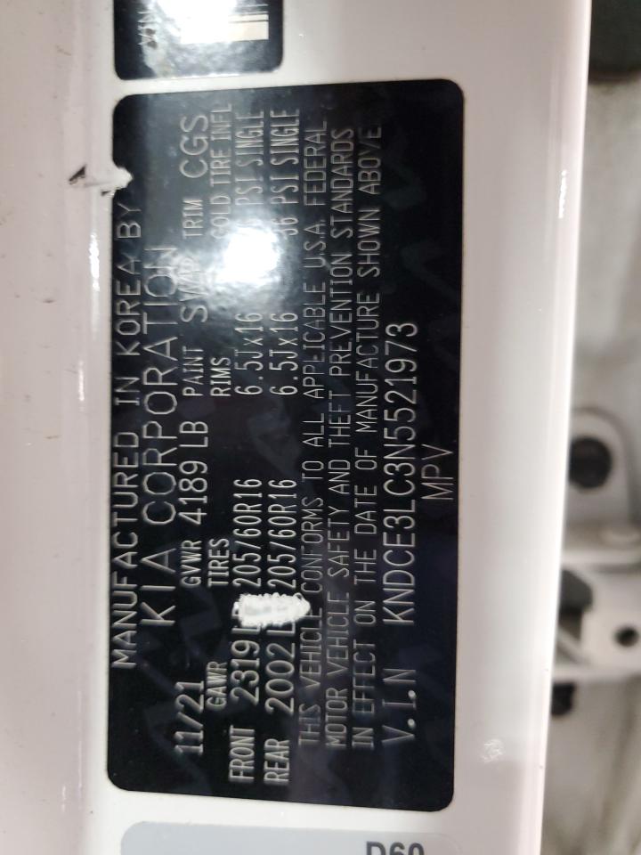 2022 KIA Niro VIN KNDCE3LC3N5521973 Copart auction photo, front end damage thumbnail 13