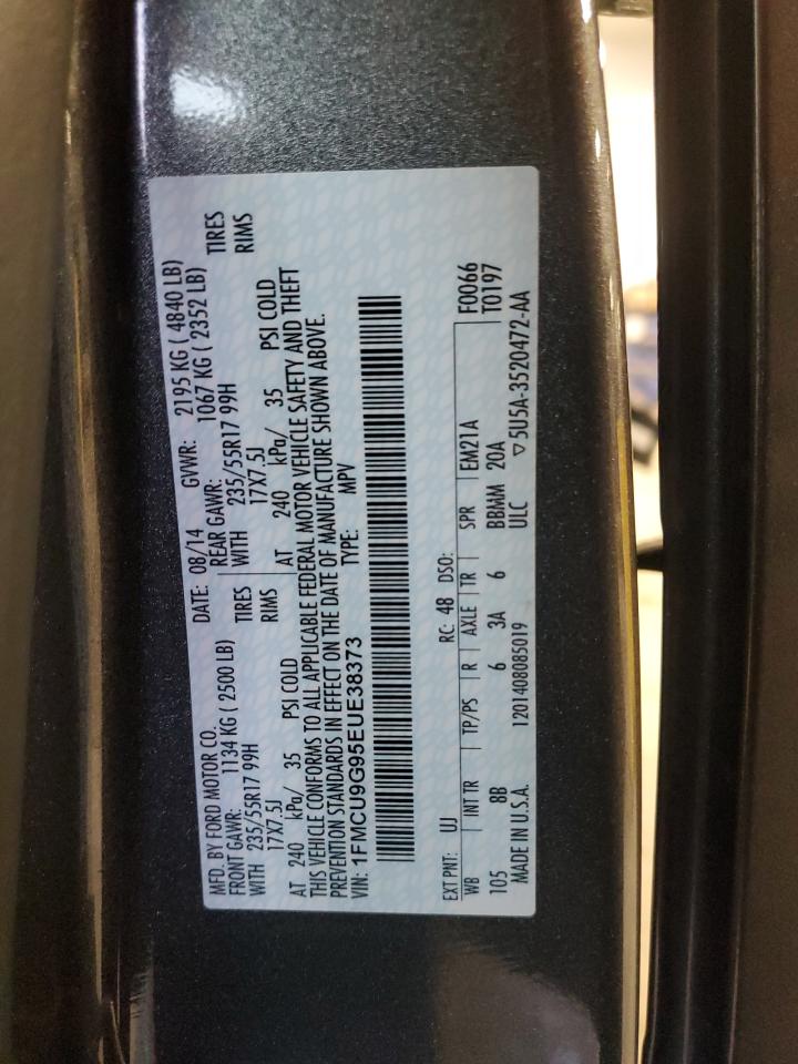 2014 Ford Escape VIN 1FMCU9G95EUE38373 Copart auction photo, rear end / minor dent/scratches damage thumbnail 14