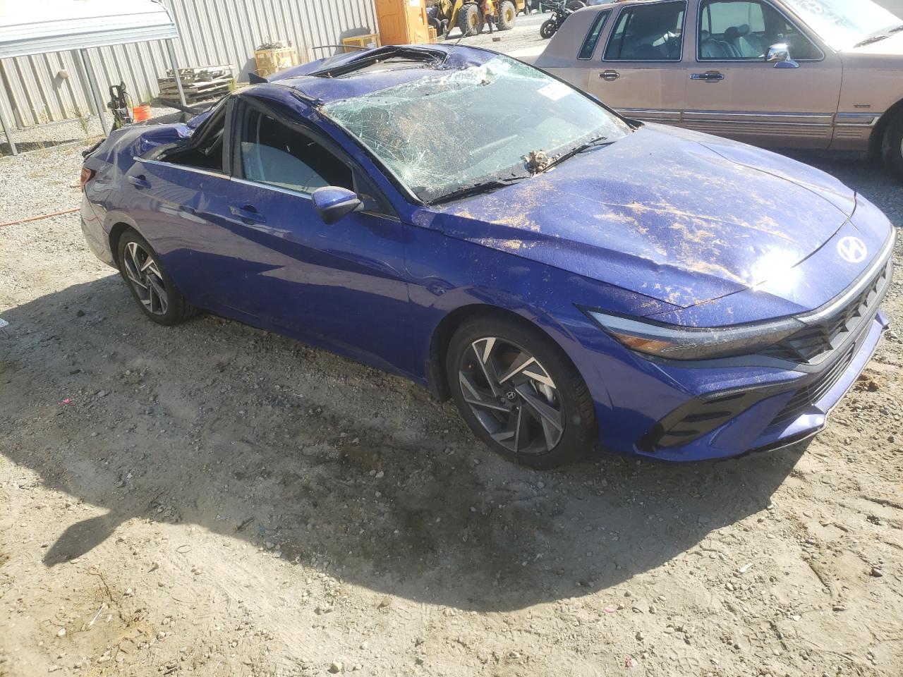 2024 Hyundai Elantra VIN KMHLS4DG4RU710381 Copart auction photo, top/roof damage thumbnail 4