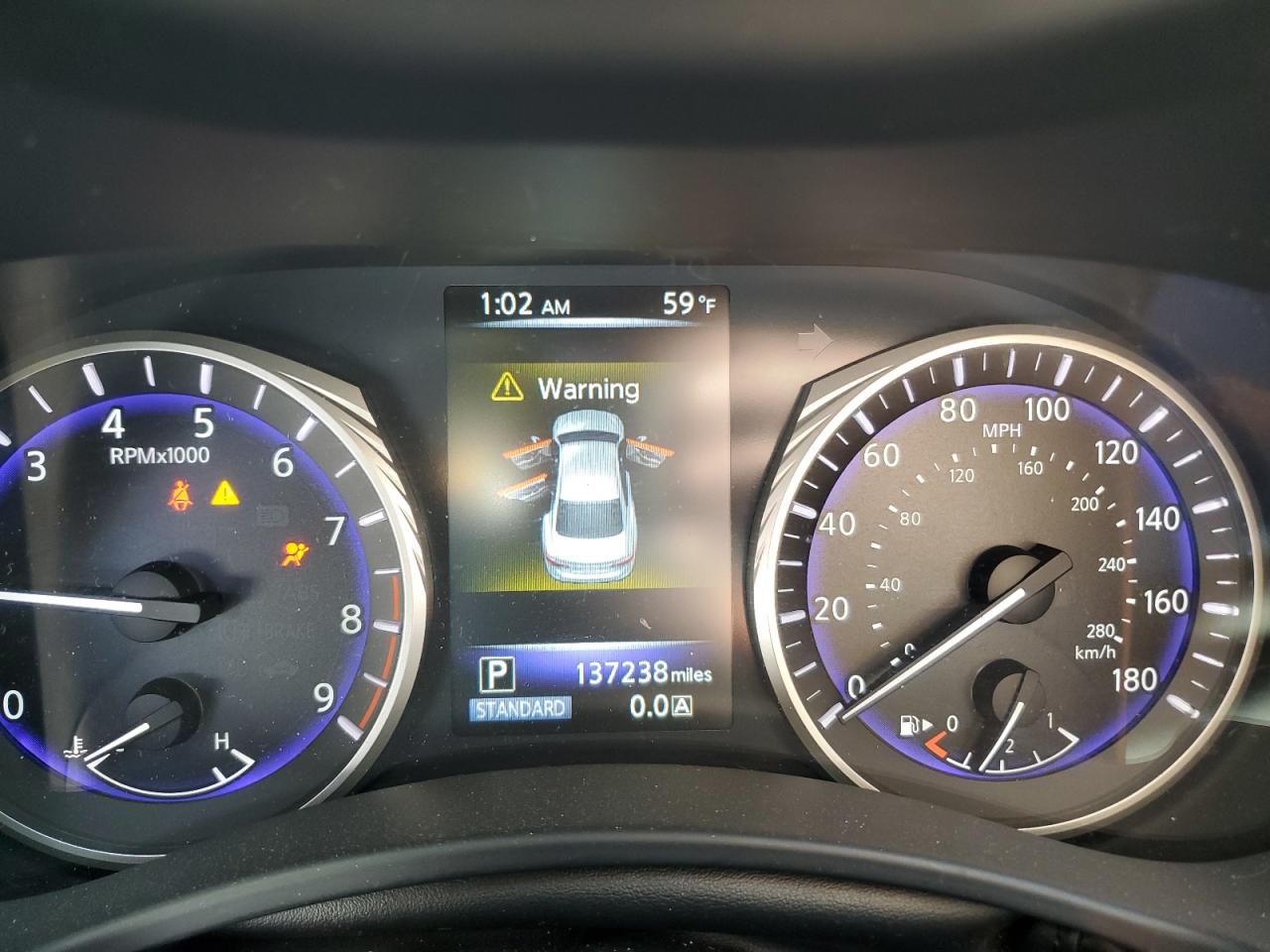 2014 Infiniti Q50 VIN JN1BV7AP0EM677325 Copart auction photo, front end / side damage thumbnail 9
