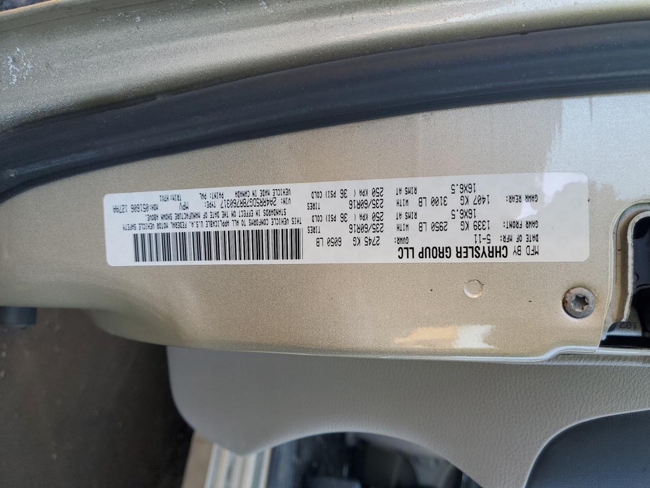2011 Chrysler Town & Country VIN 2A4RR5DG7BR760317 Copart auction photo, front end / minor dent/scratches damage thumbnail 12
