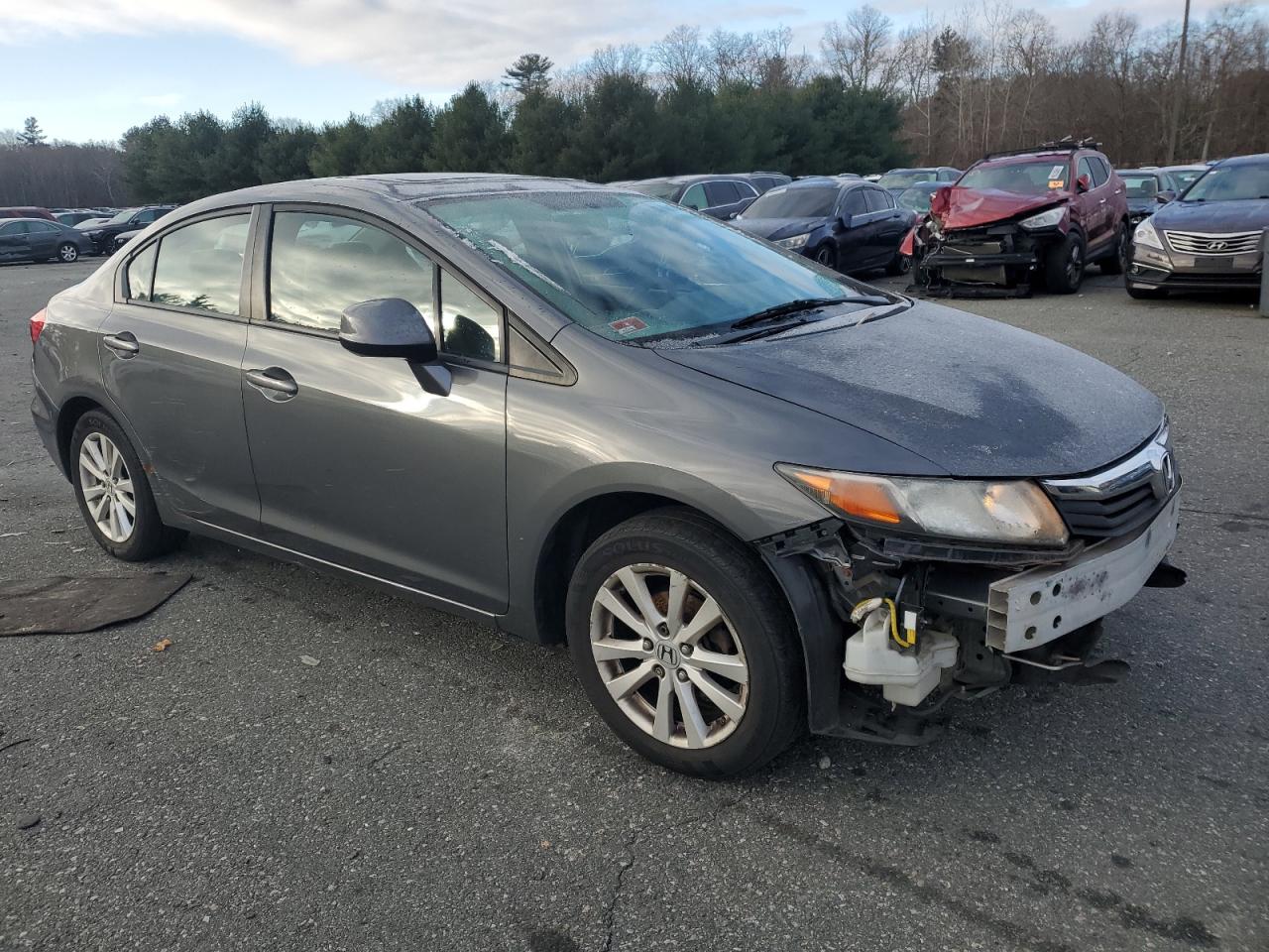 2012 Honda Civic VIN 2HGFB2F89CH320383 Copart auction photo, front end / side damage thumbnail 4