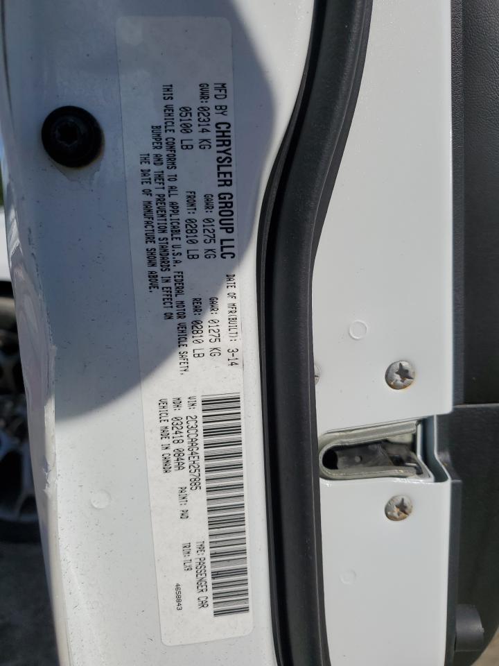 2014 Chrysler 300 VIN 2C3CCAAG4EH257885 Copart auction photo, front end / side damage thumbnail 14