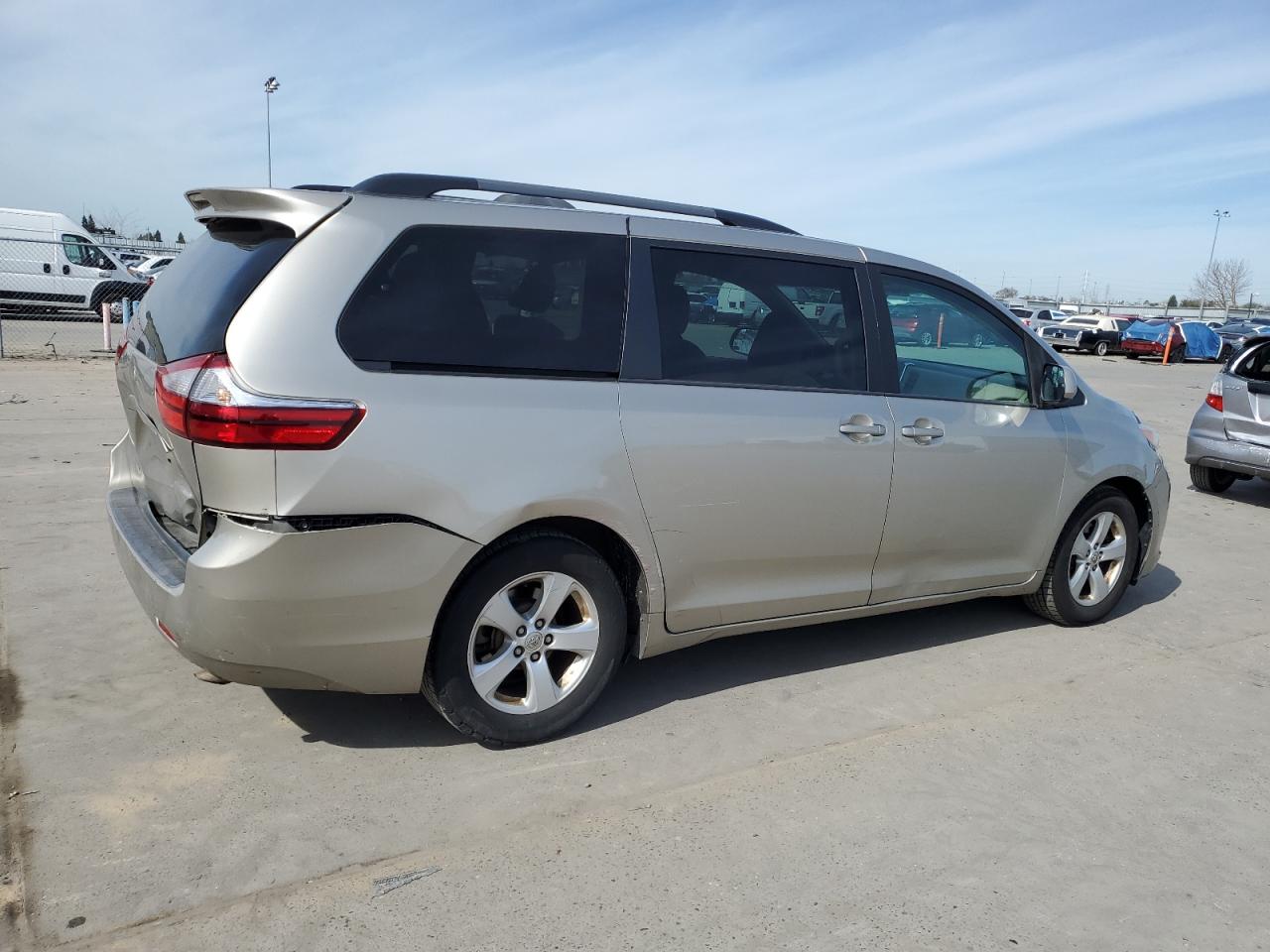 2015 Toyota Sienna VIN 5TDKK3DC4FS665420 Copart auction photo, rear end / front end damage thumbnail 3