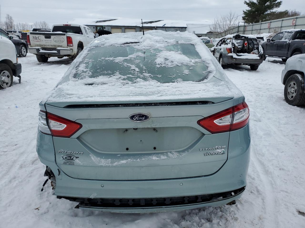 2014 Ford Fusion VIN 3FA6P0RUXER128125 Copart auction photo, rear end / front end damage thumbnail 6