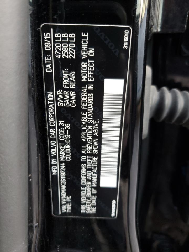 2016 Volvo S80 VIN YV140MAK2G1197244 Copart auction photo, front end damage thumbnail 12