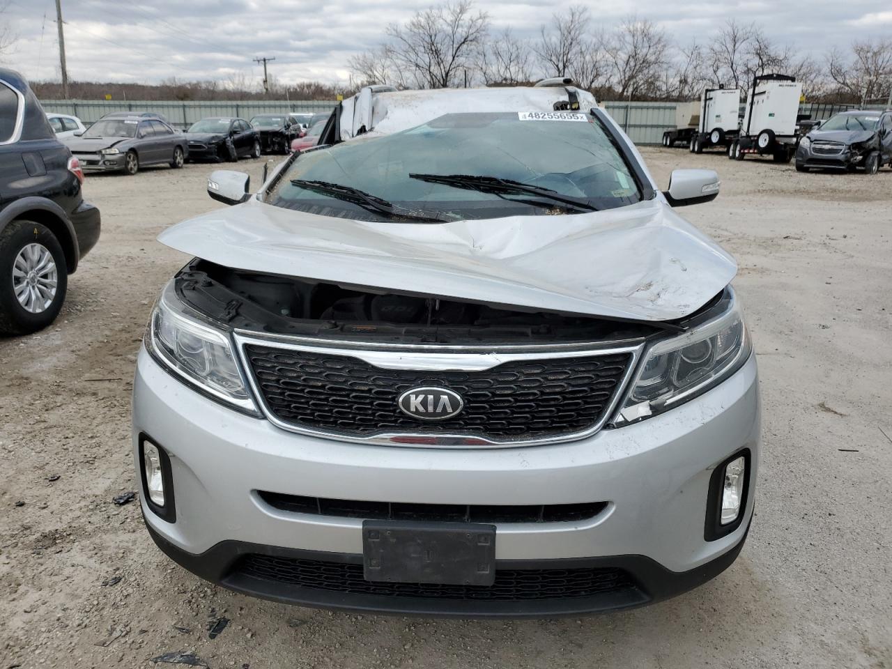 2014 KIA Sorento VIN 5XYKT4A67EG493882 Copart auction photo, top/roof damage thumbnail 5
