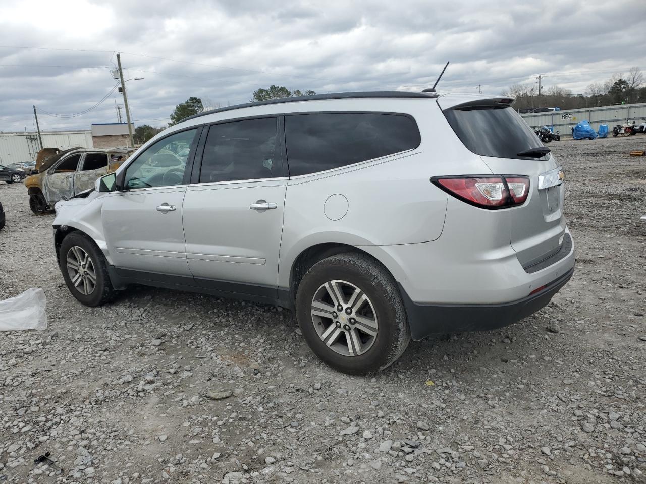 2015 Chevrolet Traverse VIN 1GNKRHKDXFJ103420 Copart auction photo, front end / side damage thumbnail 2
