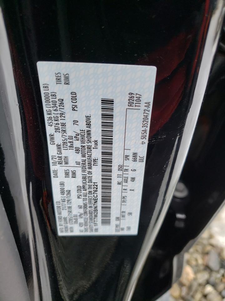 2022 Ford F250 VIN 1FT7W2BN7NEC76221 Copart auction photo, front end / undercarriage damage thumbnail 13