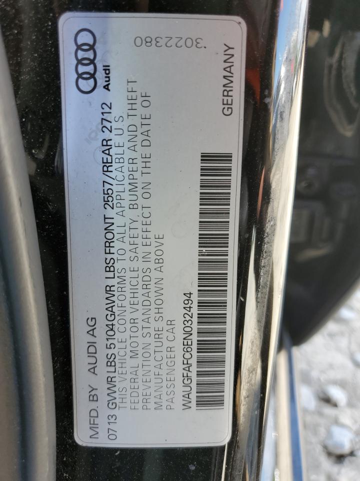 2014 Audi A6 VIN WAUGFAFC6EN032494 Copart auction photo, rear end / minor dent/scratches damage thumbnail 12