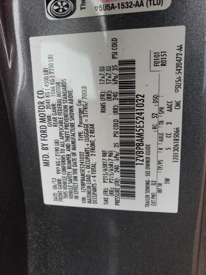 2014 Ford Mustang VIN 1ZVBP8AM5E5241032 Copart auction photo, side damage thumbnail 12