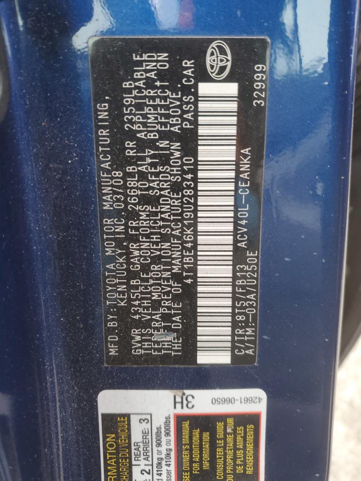 2009 Toyota Camry VIN 4T1BE46K19U283410 Copart auction photo, front end damage thumbnail 12