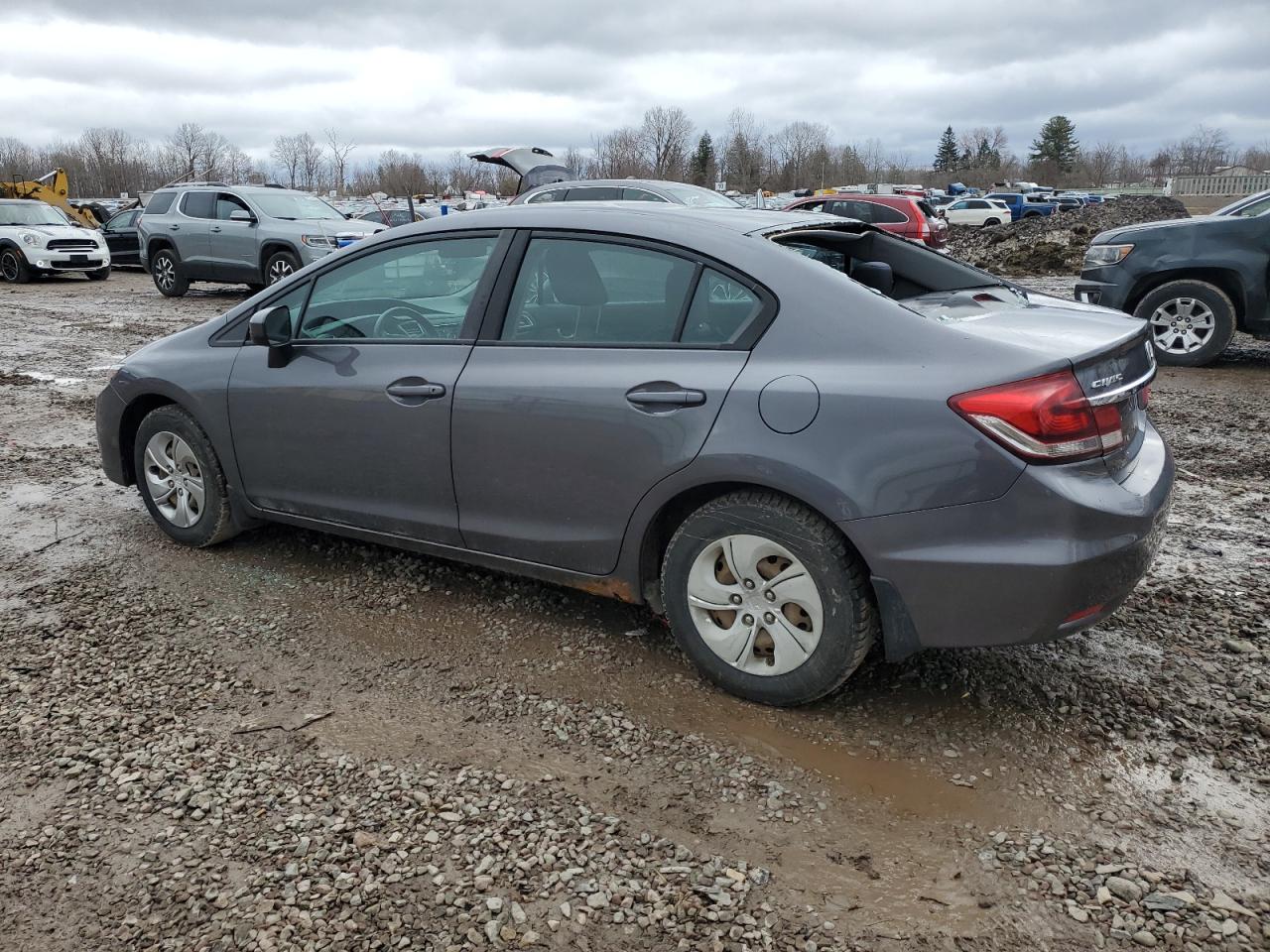 2015 Honda Civic VIN 19XFB2F54FE288964 Copart auction photo, rear end / top/roof damage thumbnail 2
