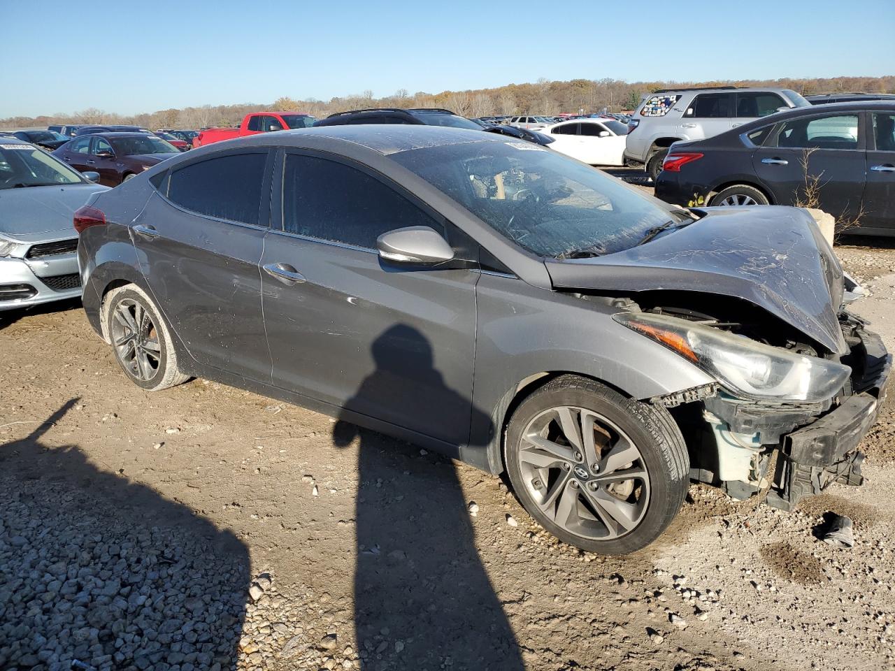 2014 Hyundai Elantra VIN 5NPDH4AE9EH473224 Copart auction photo, front end / undercarriage damage thumbnail 4