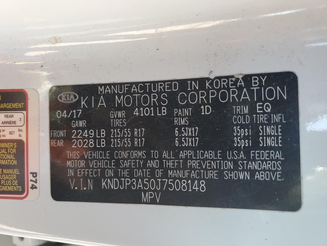 2018 KIA Soul VIN KNDJP3A50J7508148 Copart auction photo, side damage thumbnail 12
