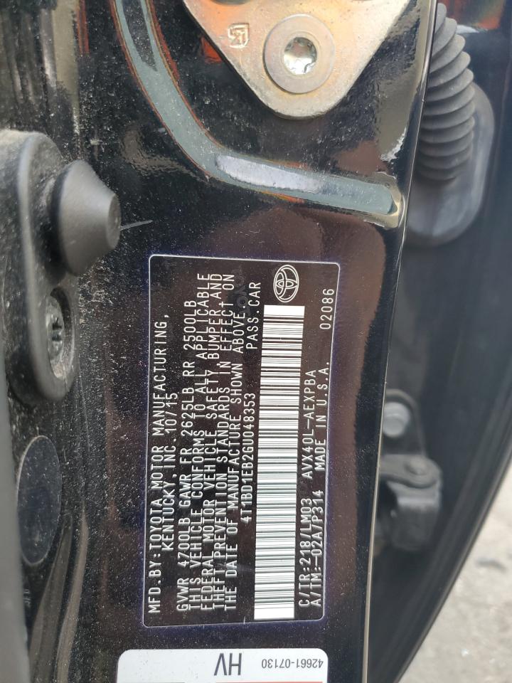 2016 Toyota Avalon VIN 4T1BD1EB2GU048353 Copart auction photo, front end damage thumbnail 12
