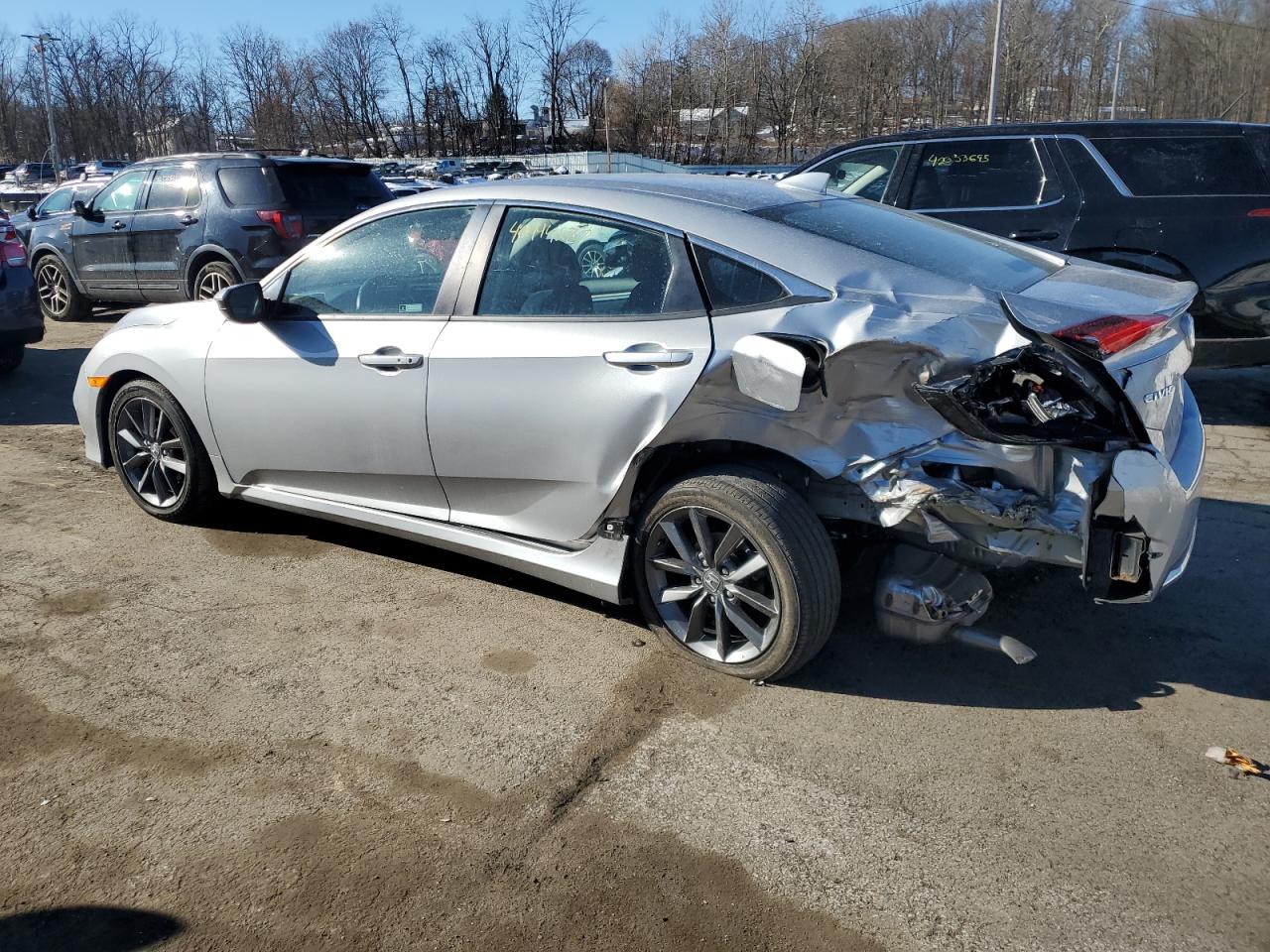 2019 Honda Civic VIN 2HGFC1F38KH651451 Copart auction photo, rear end / side damage thumbnail 2