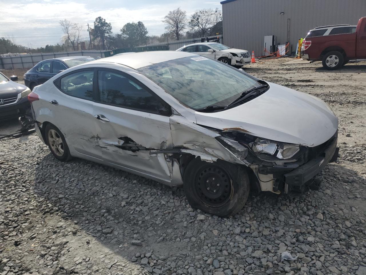 2015 Hyundai Elantra VIN 5NPDH4AE3FH567777 Copart auction photo, front end / side damage thumbnail 4