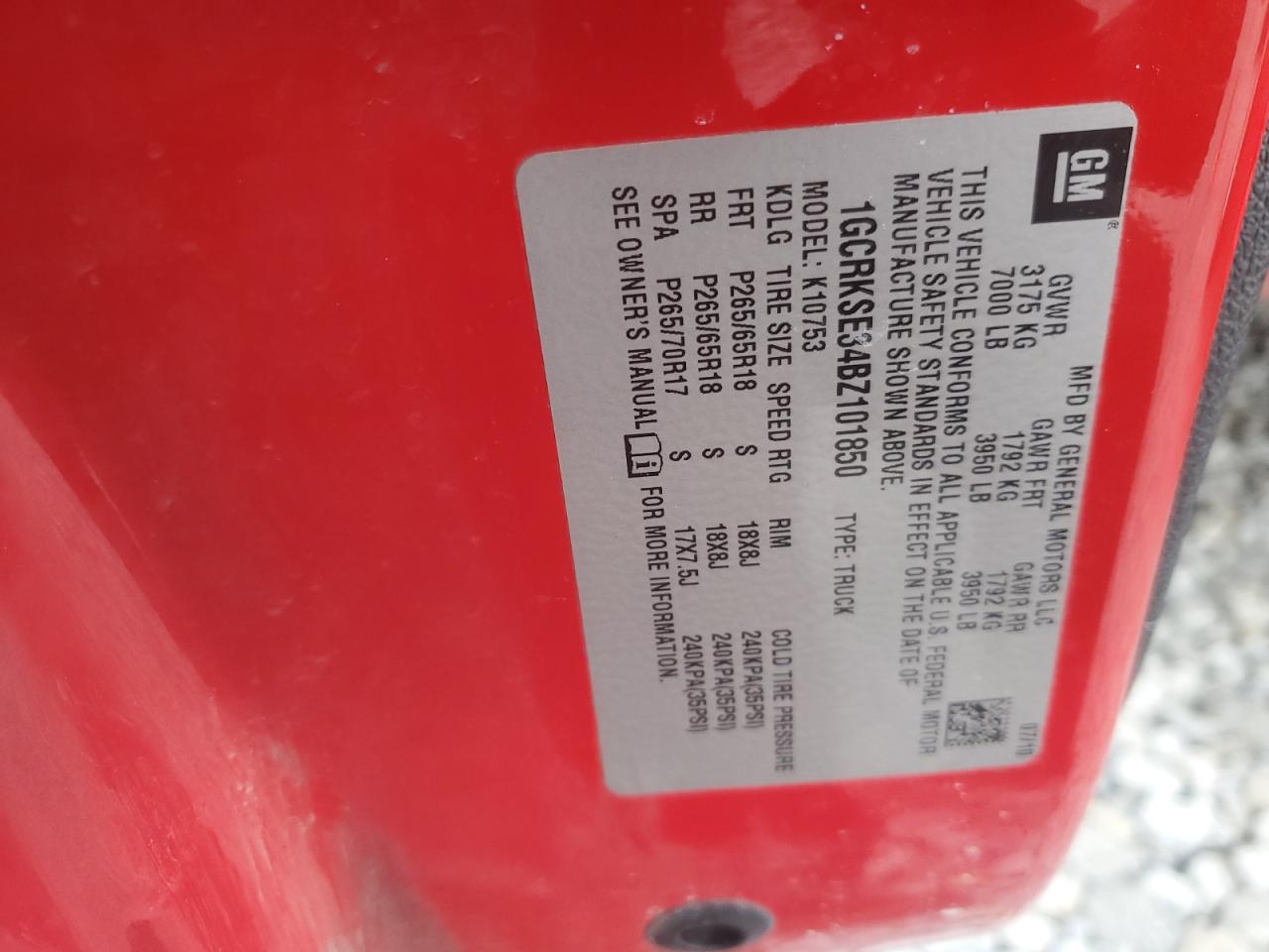 2011 Chevrolet Silverado VIN 1GCRKSE34BZ101850 Copart auction photo, side damage thumbnail 12