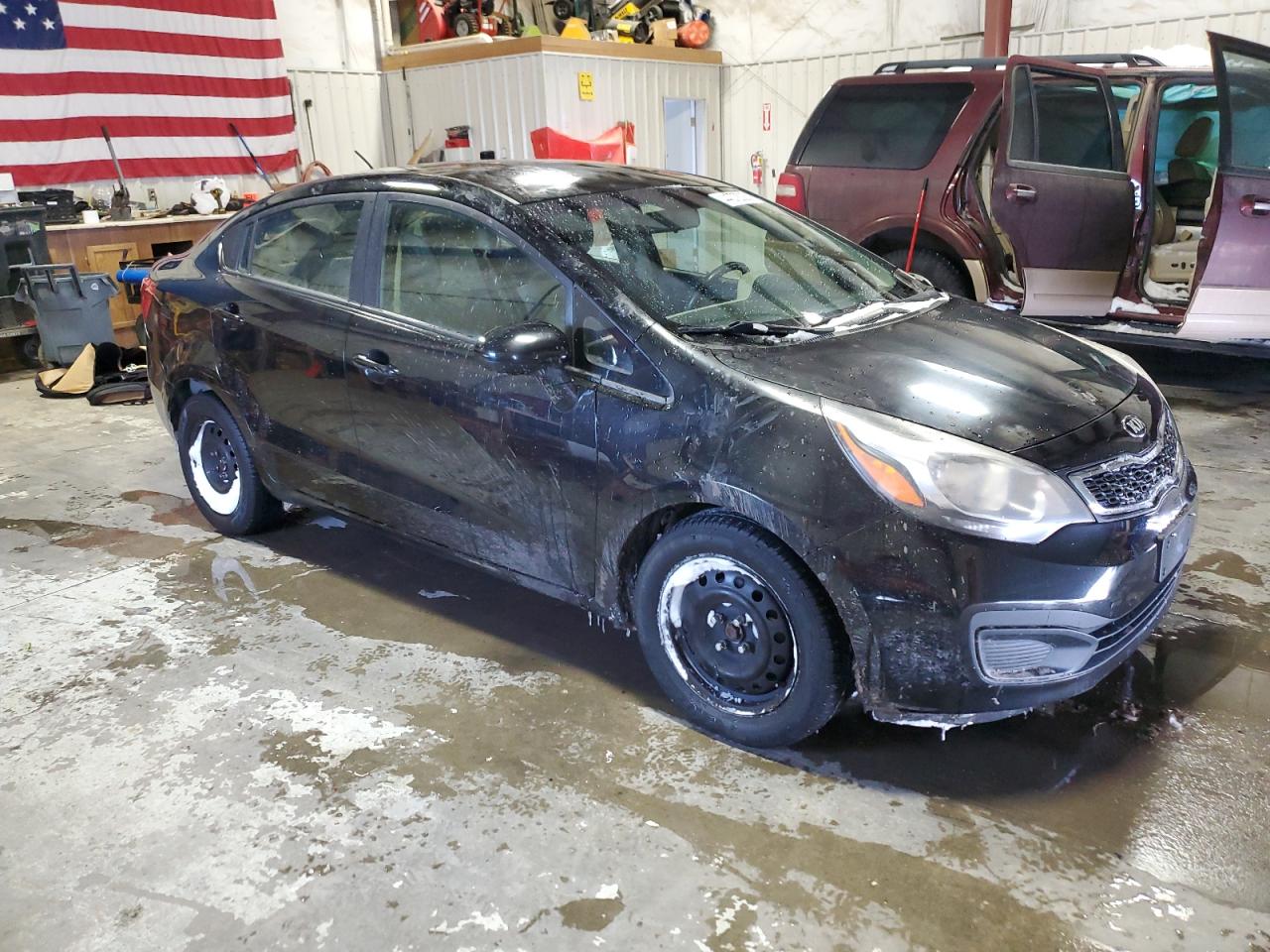 2015 KIA Rio VIN KNADN4A31F6449032 Copart auction photo, side damage thumbnail 4
