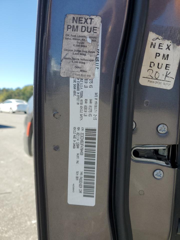 2015 Dodge Charger VIN 2C3CDXBG3FH784459 Copart auction photo, rear end / side damage thumbnail 14