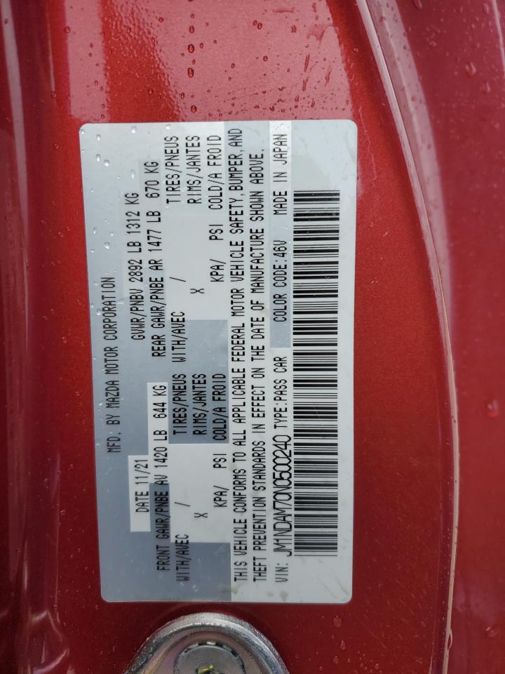 2022 Mazda MX-5 VIN JM1NDAM70N0500240 Copart auction photo, rear end / minor dent/scratches damage thumbnail 13