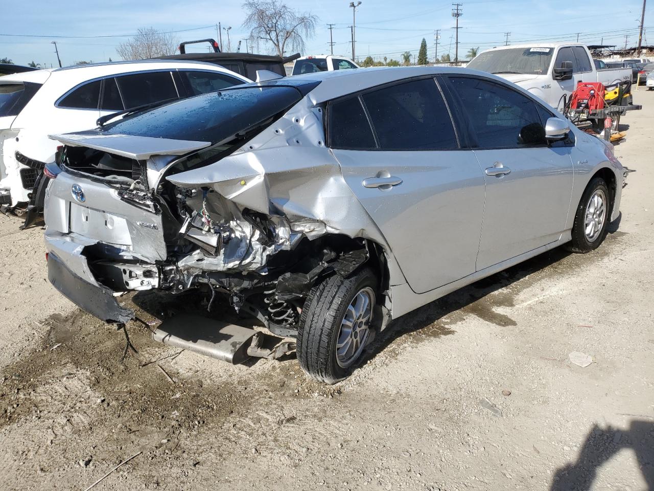 2019 Toyota Prius VIN JTDKARFU7K3079978 Copart auction photo, rear end damage thumbnail 3