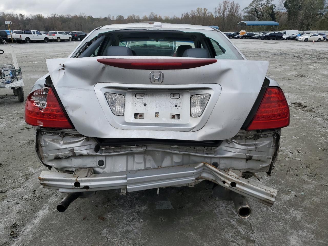 2007 Honda Accord VIN 1HGCM66597A067046 Copart auction photo, top/roof / rear end damage thumbnail 6
