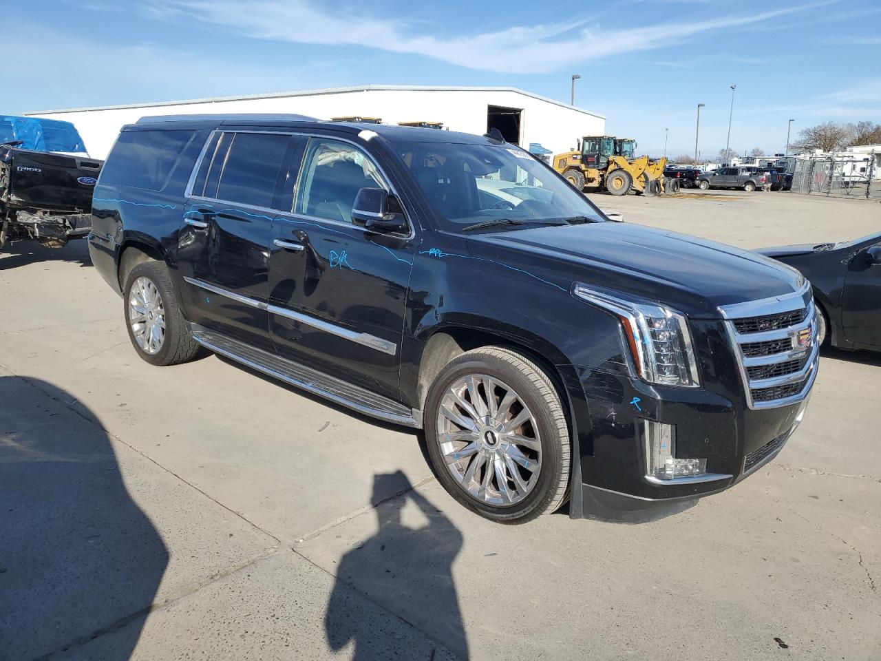 2016 Cadillac Escalade VIN 1GYS3HKJ1GR365436 Copart auction photo, side / rear end damage thumbnail 4