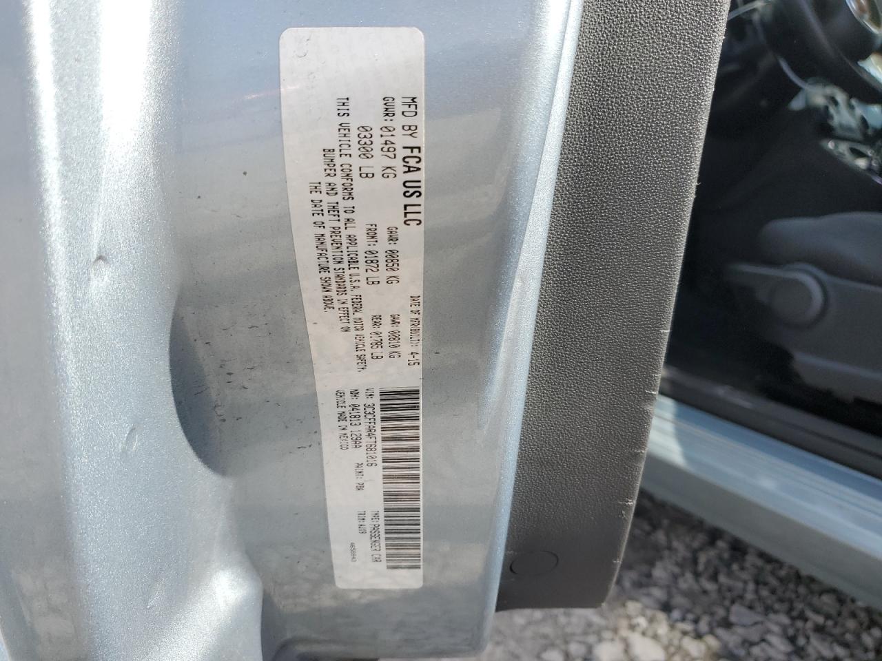 2015 Fiat 500 VIN 3C3CFFAR4FT681016 Copart auction photo, front end damage thumbnail 15