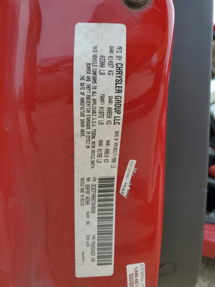 2013 Fiat 500 VIN 3C3CFFAR0DT649208 Copart auction photo, front end damage thumbnail 12