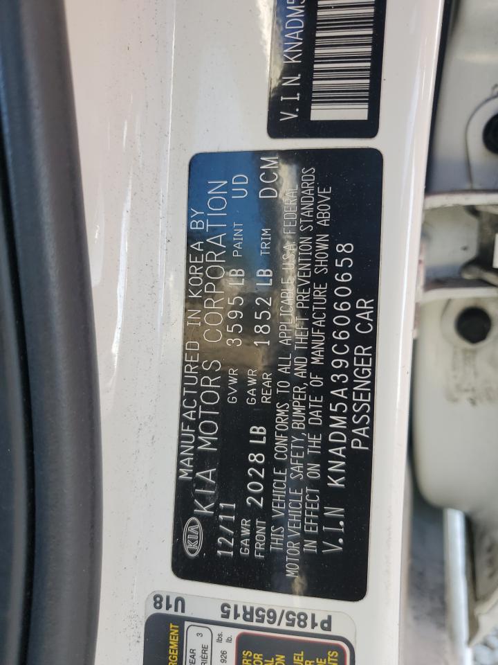 2012 KIA Rio VIN KNADM5A39C6060658 Copart auction photo, rear end damage thumbnail 14