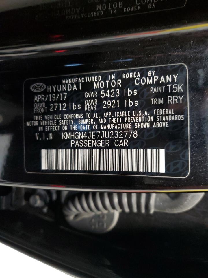 2018 Genesis G80 VIN KMHGN4JE7JU232778 Copart auction photo, front end damage thumbnail 13