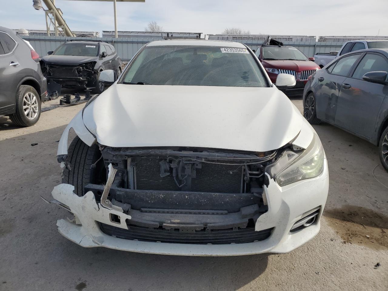2015 Infiniti Q50 VIN JN1BV7AR1FM420094 Copart auction photo, front end damage thumbnail 5